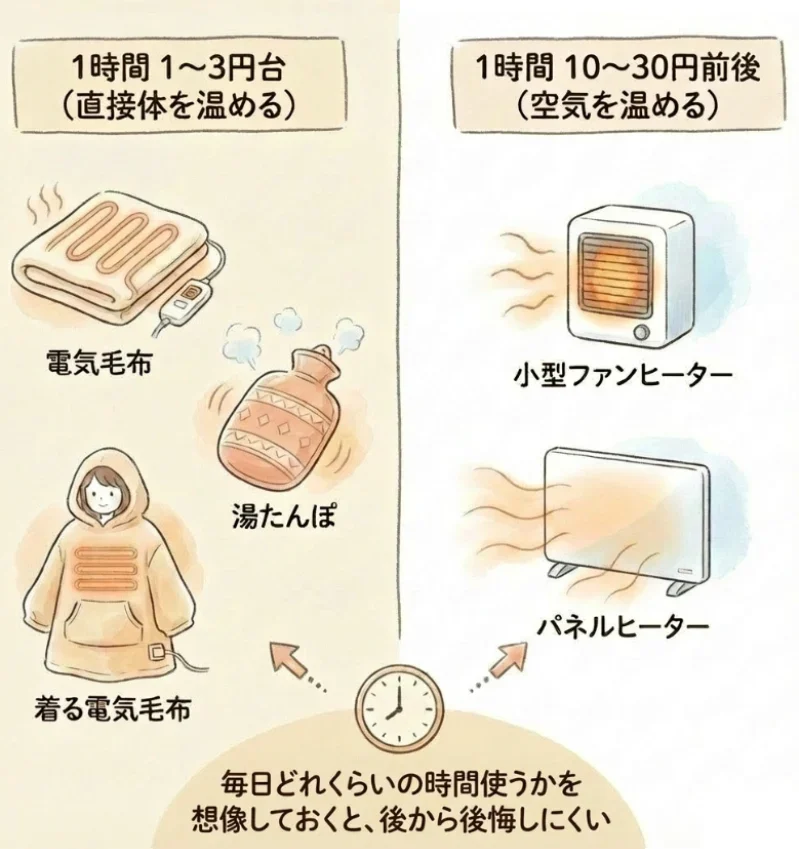 パーソナル暖房器具 選び方 電気