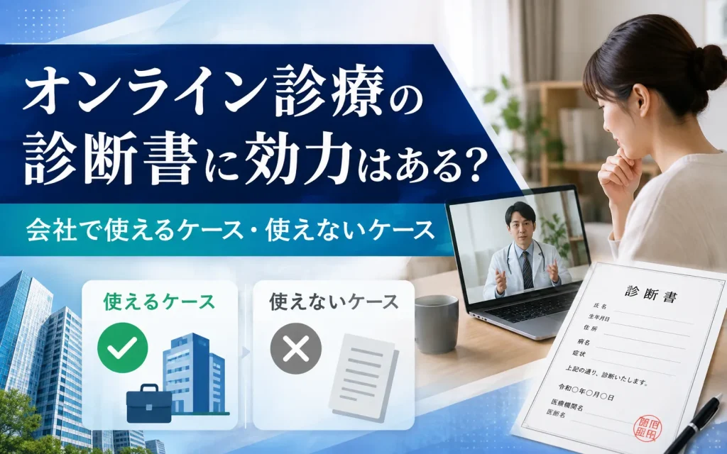 オンライン診療の診断書に効力はある？会社で使えるケース・使えないケース