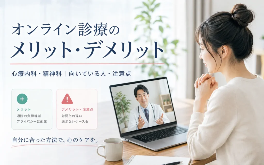 心療内科・精神科のオンライン診療のメリット・デメリット｜向いている人・注意点は？