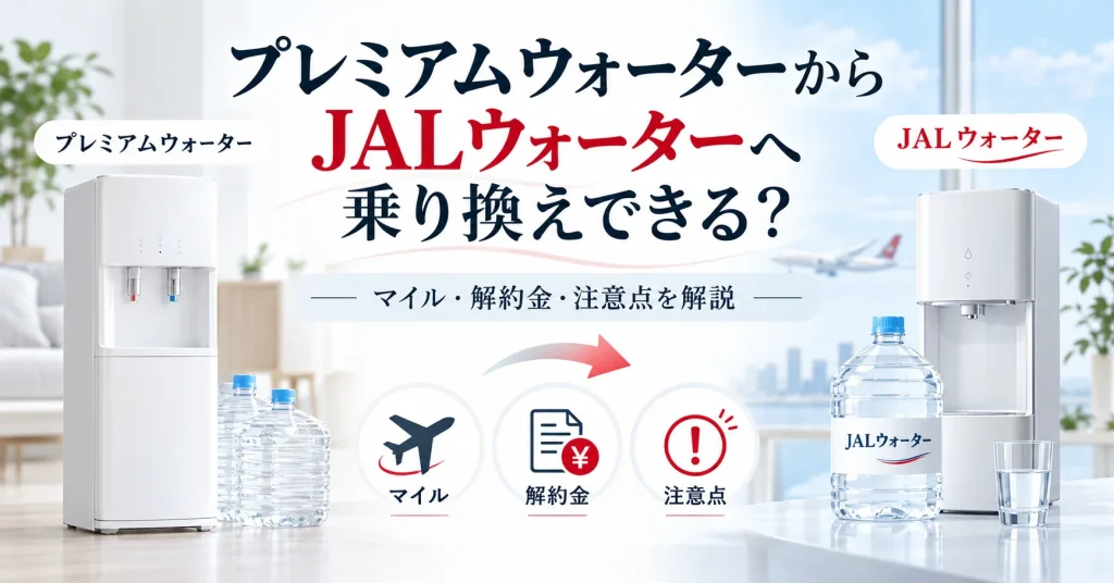 プレミアムウォーターからJALウォーターへ乗り換えできる？解約金・マイル・注意点を解説