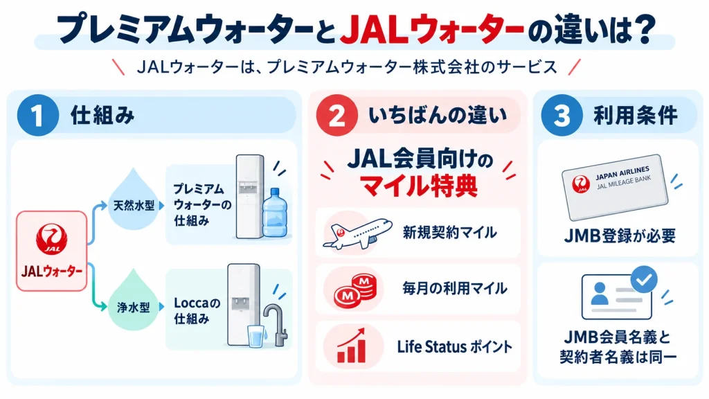 プレミアムウォーターとJALウォーターの違い